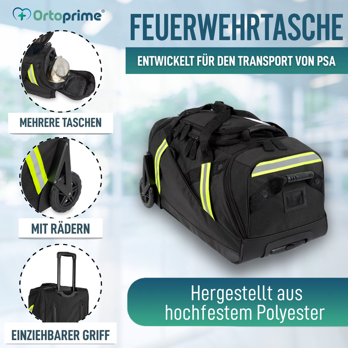 Professionelle Feuerwehr-Trolleytasche mit Rollen für PSA