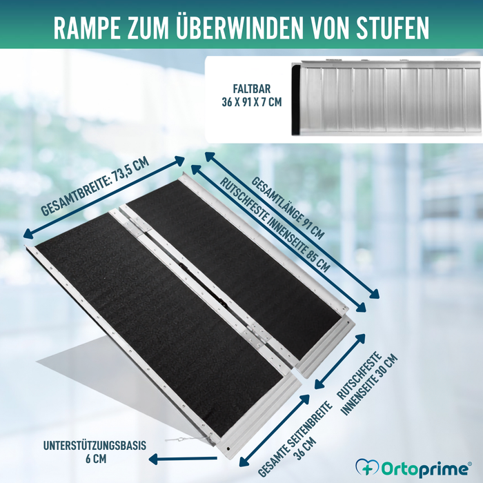 Klappbare Rollstuhlrampe Tragbare Treppenrampe