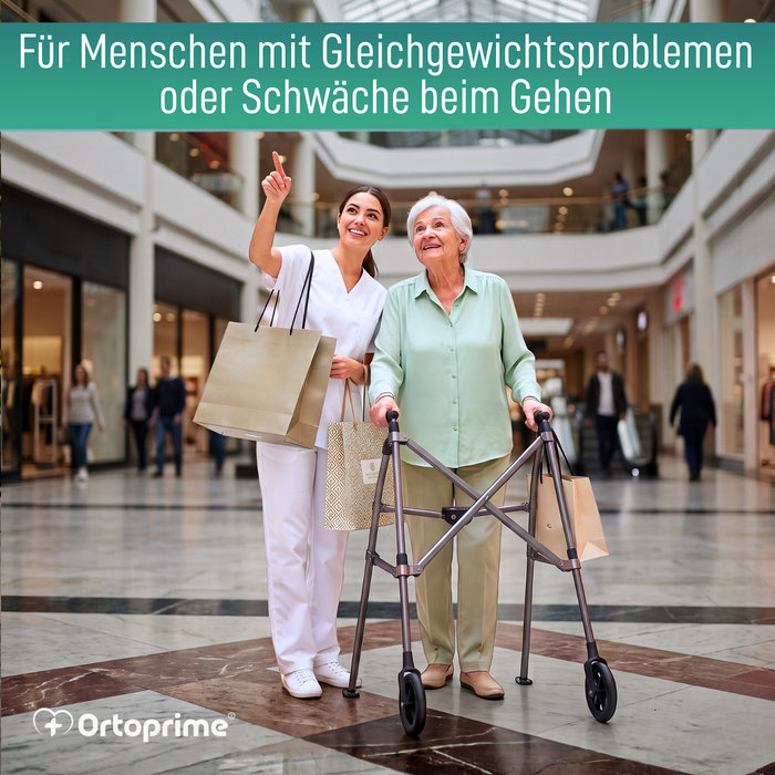 Ultraleichte Faltbare Gehhilfe mit 2 Rädern | Höhenverstellbar