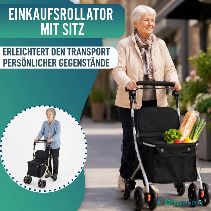 Einkaufswagen mit Sitz | Hilfe im täglichen Leben