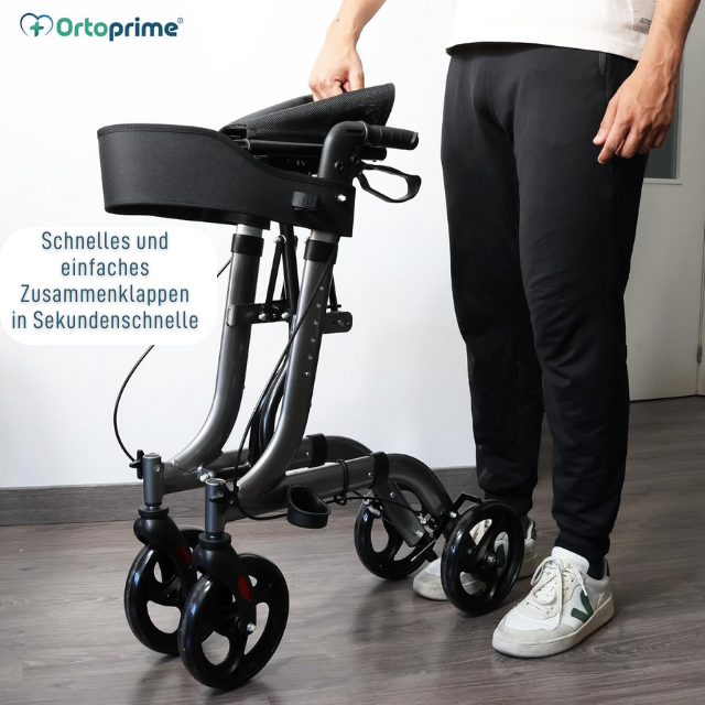 Rollator-Gehwagen mit Sitz und Korb für den Außenbereich