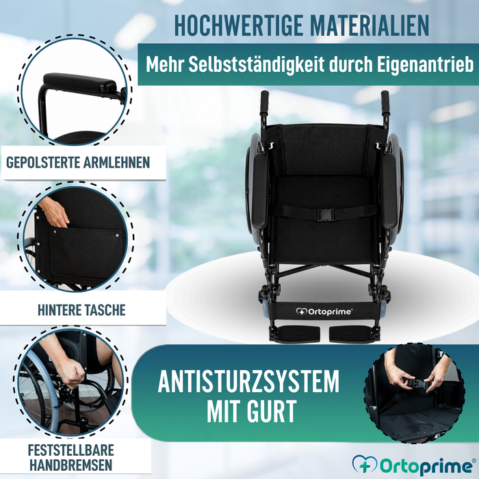 Rollstuhl Faltbar Leicht Senioren Autopropulsierbarer