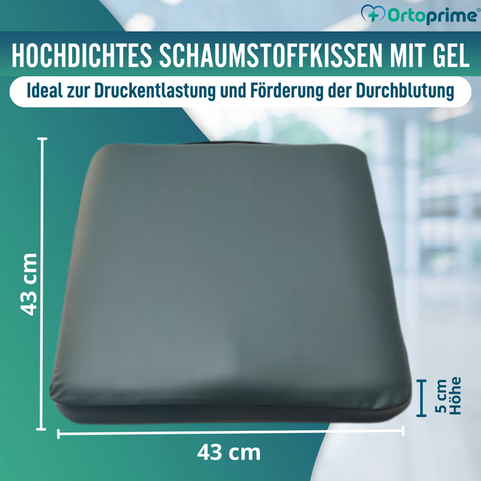 Quadratisches Antidekubitus Visko-Gel-Kissen 85 kg/m3 | Wasserdicht