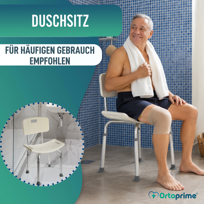 Rutschfester Duschhocker | Mit Rückenlehne