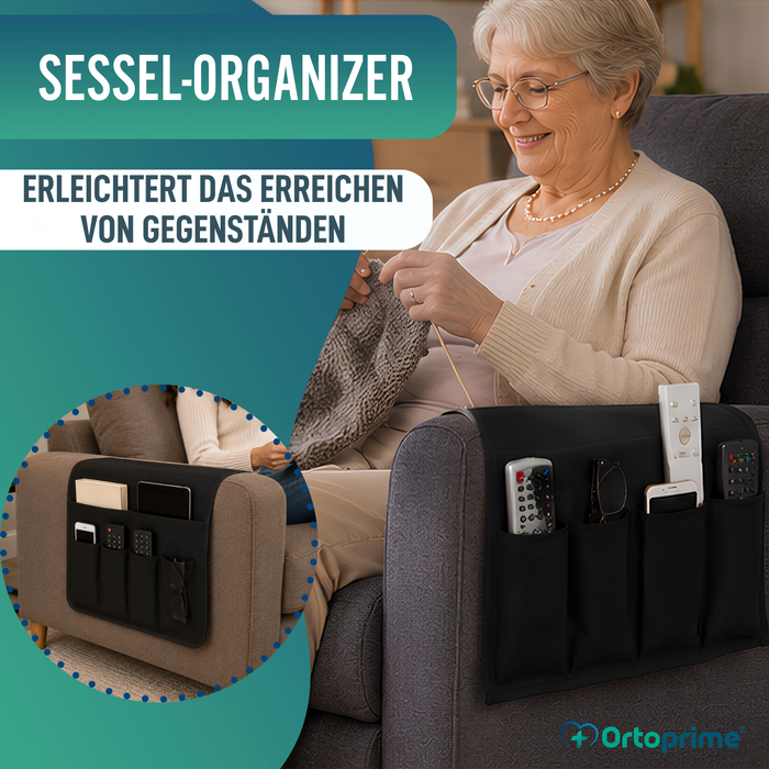 Sessel-Armlehnen-Organizer 5 Fächer | Rutschfest