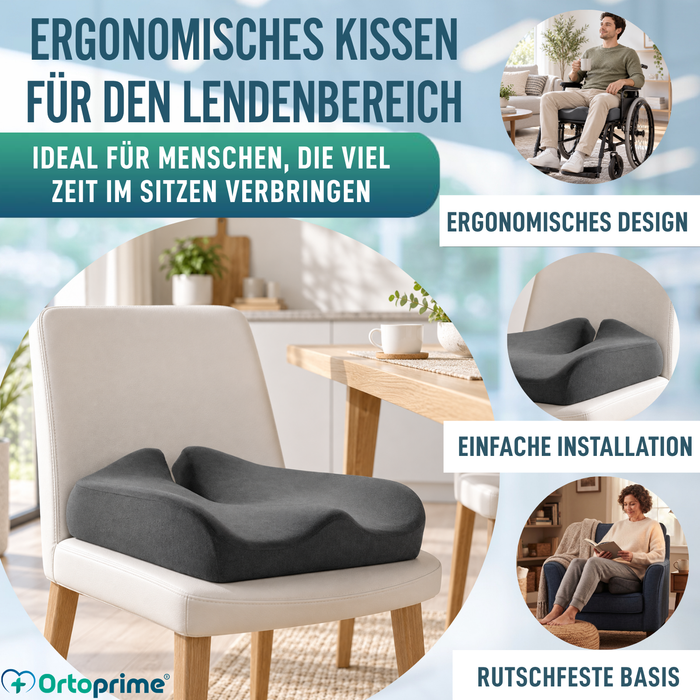 Orthopädisches Rutschfestes Sitzkissen für das Steißbein | Ergonomisch