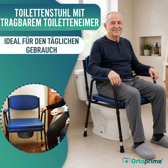 Gepolsterter WC-Stuhl mit Tragbarer Toilette