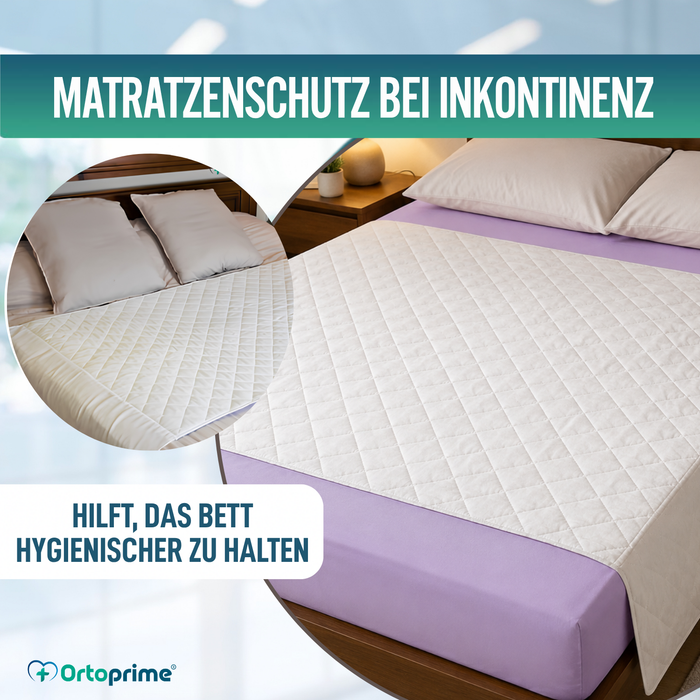 PACK 2 Saugfähige, Waschbare, ökologische Bettunterlagen für Bett 135cm, 3,15 Liter/m²