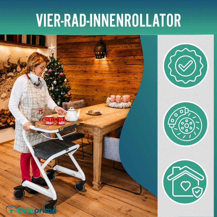 Rollator mit Sitz und Zentralbremse | Für Innenbereich