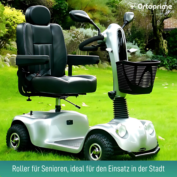 Elektrischer Scooter für Erwachsene | 4 Räder mit Federung