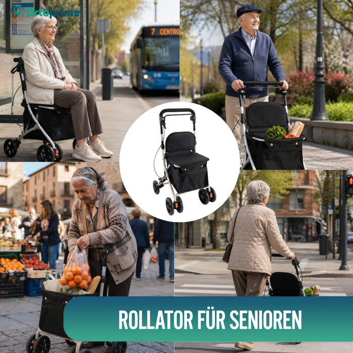 Einkaufswagen mit Sitz | Hilfe im täglichen Leben