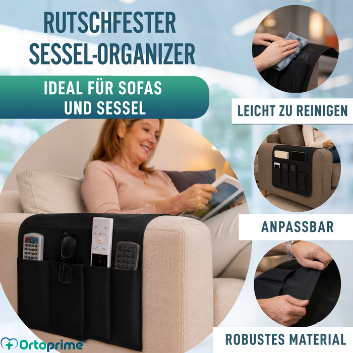 Sessel-Armlehnen-Organizer 5 Fächer | Rutschfest
