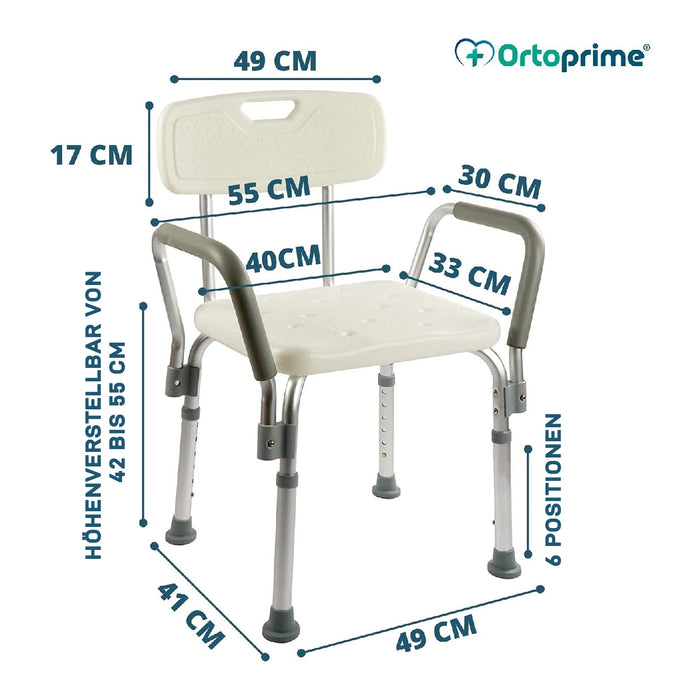 Duschstuhl mit Armlehnen - Komfort