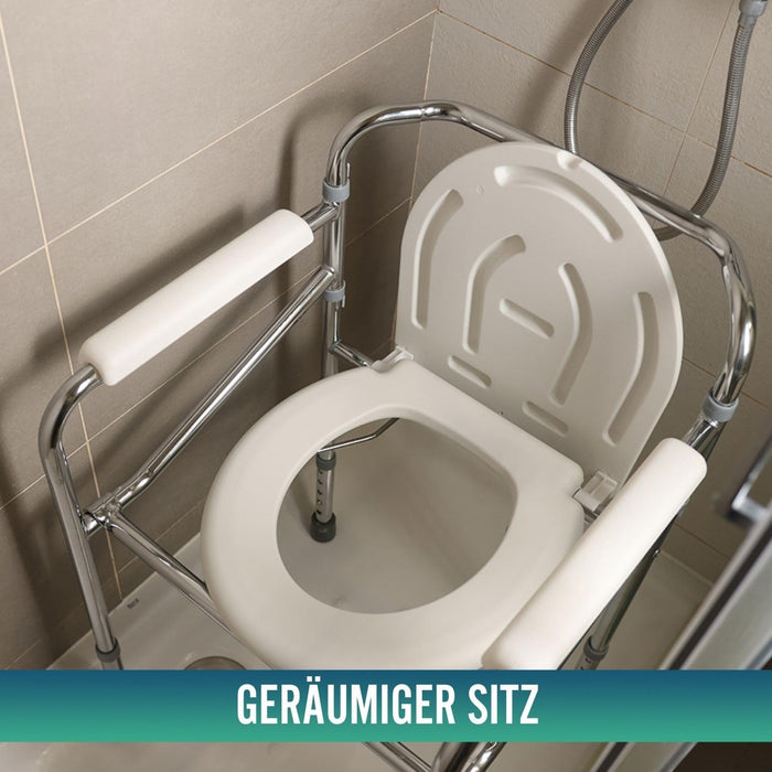 Tragbarer WC-Stuhl mit integriertem Urinal und Höhenverstellbar