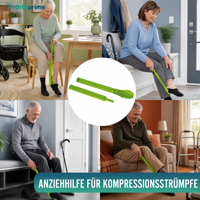 Anziehhilfe für Socken und Kompressionsstrümpfe