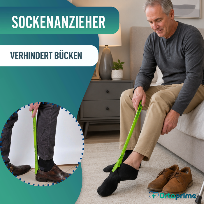 Anziehhilfe für Socken und Kompressionsstrümpfe