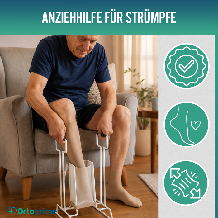 Schuhanzieher für Kompressionsstrümpfe und Socken | Mit Sockel