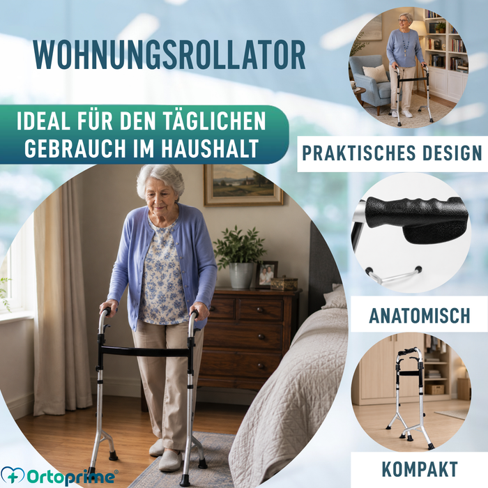 Gehgestell ohne Räder mit Klappgriffen | Höhenverstellbar