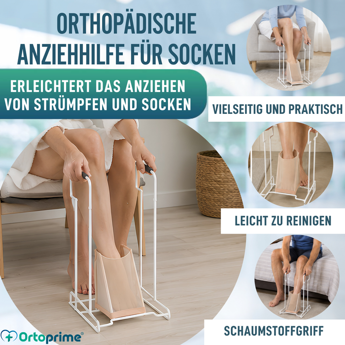 Schuhanzieher für Kompressionsstrümpfe und Socken | Mit Sockel