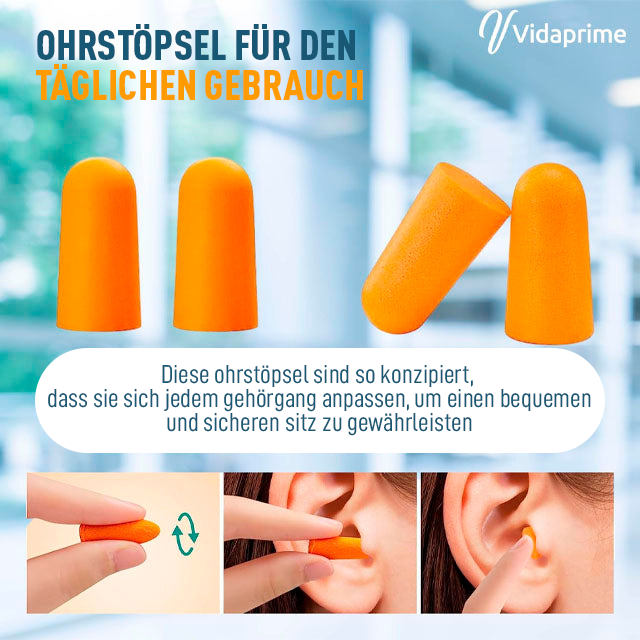 Schaumstoff-Ohrstöpsel zum Schlafen | Packung mit 100 Stück