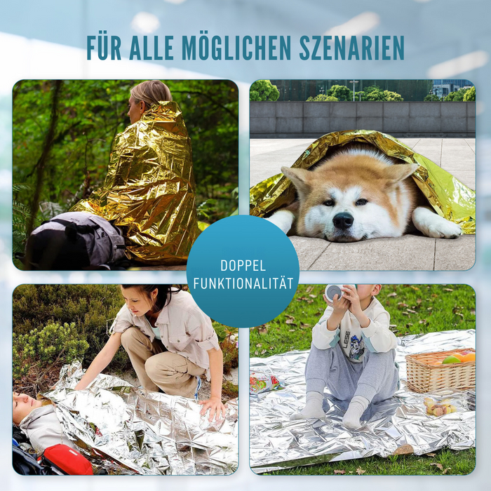 Notfall- und Überlebens-Thermodecke | Packung mit 5 Stück