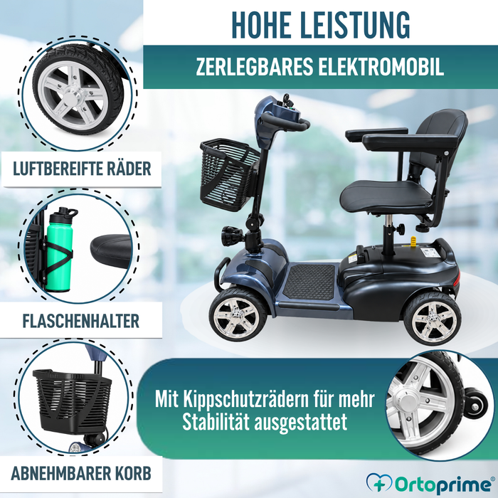 Zerlegbares Elektromobil 4 Räder | Entnehmbarer Akk