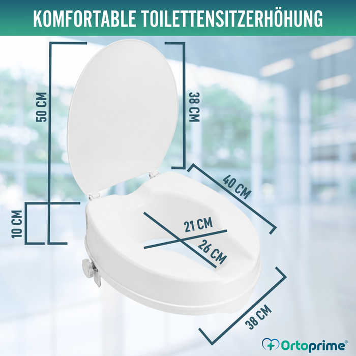 WC-Erhöhung mit Deckel 10 cm | Universal