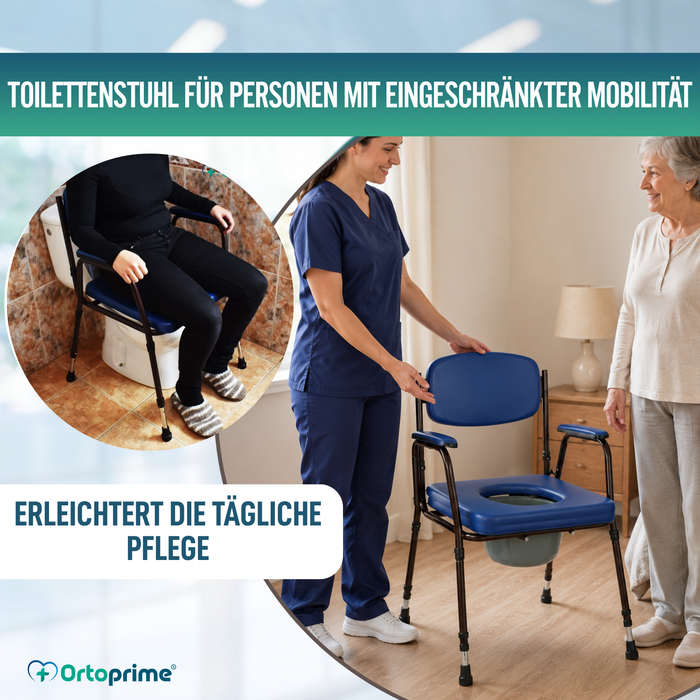 Gepolsterter WC-Stuhl mit Tragbarer Toilette