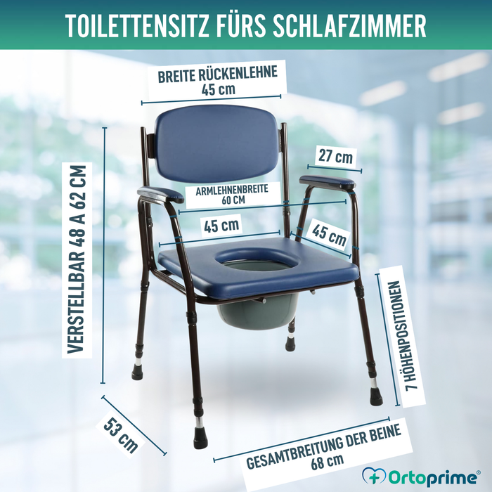 Gepolsterter WC-Stuhl mit Tragbarer Toilette