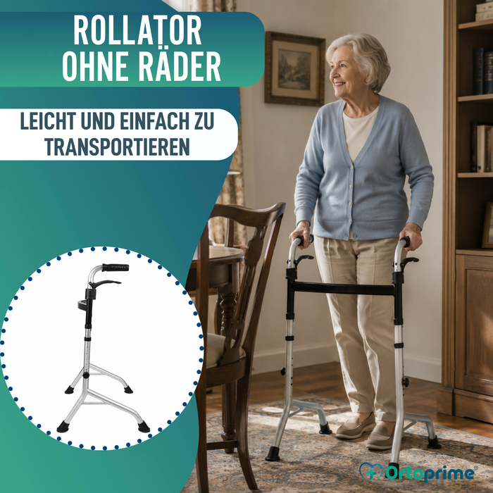 Gehgestell ohne Räder mit Klappgriffen | Höhenverstellbar