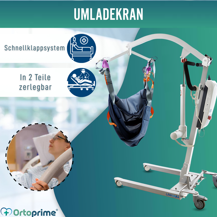 Orthopädischer Patientenlift mit Kopfstützgeschirr inkl