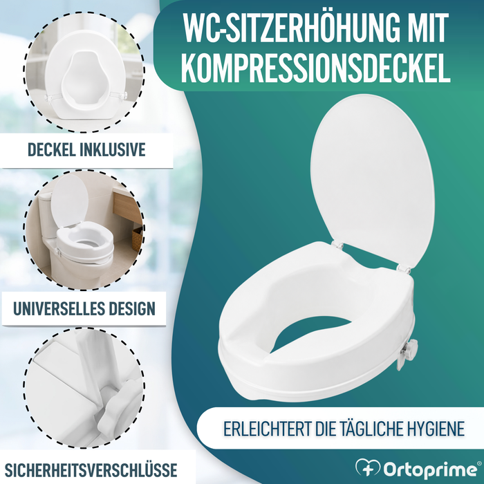 WC-Erhöhung mit Deckel 10 cm | Universal