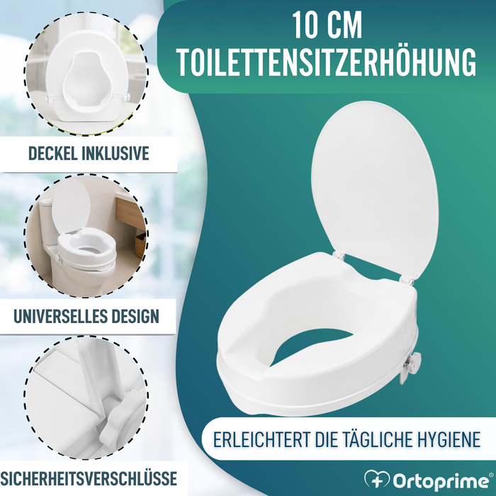 WC-Erhöhung mit Deckel 10 cm | Universal