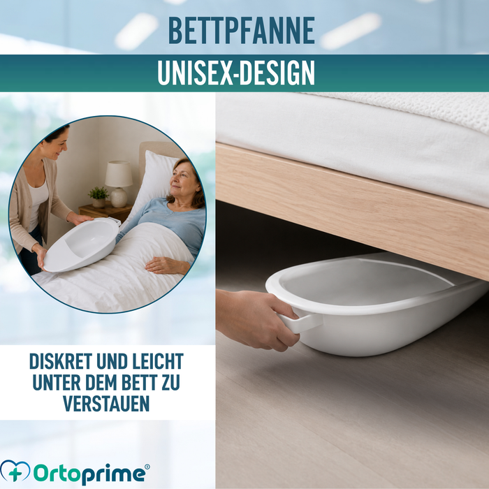 Steckbecken für Erwachsene 2,5 L | Urinflasche Unisex für Bett