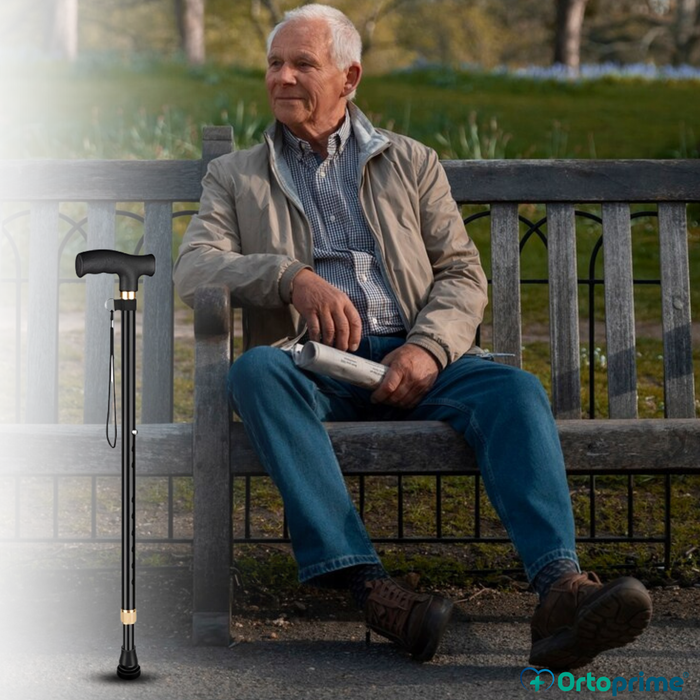 Verstellbarer 4-Bein Gehstock | Mit Umwandelbarem Fuß