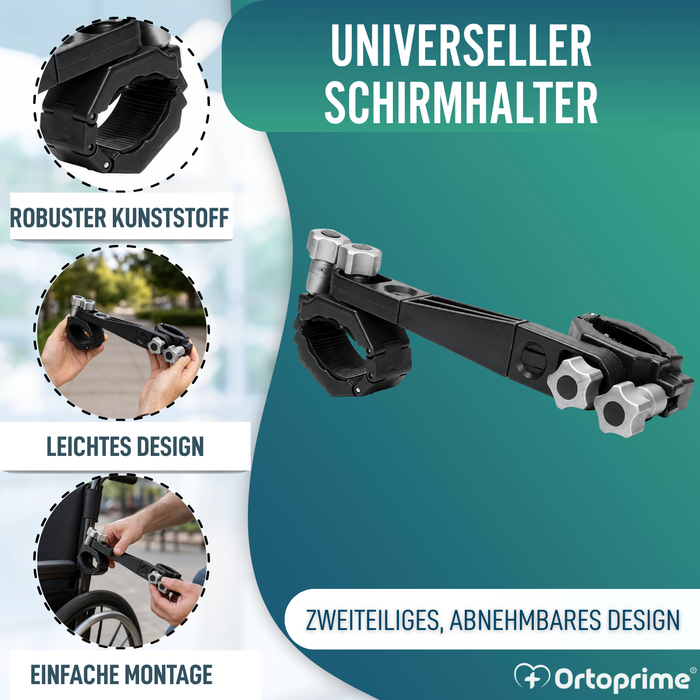 Universeller Regenschirmhalter für Rollstühle und Rollatoren