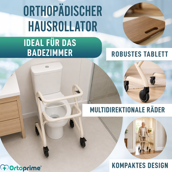 Rollator mit Sitz und Zentralbremse | Für Innenbereich