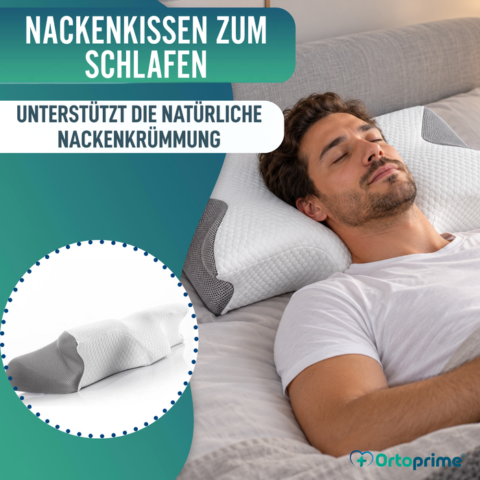 Ergonomisches viskoelastisches Nackenkissen mit Kontur