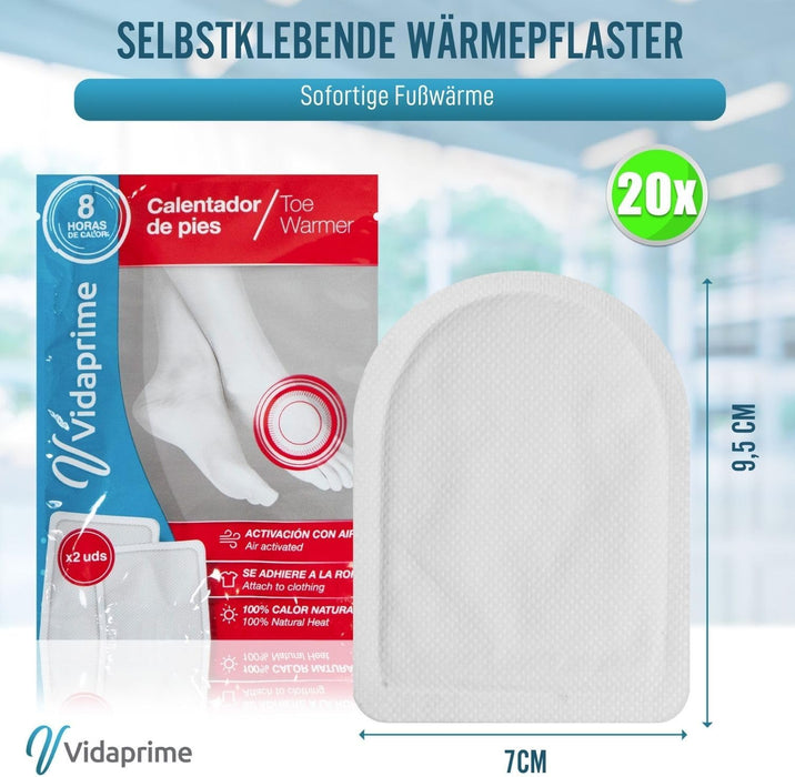 Wärme-Pflaster für sofortige Wärme an den Füßen | Pack x20 Stk.