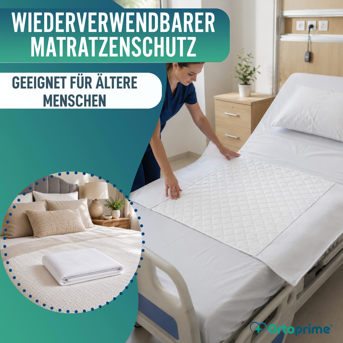 Waschbare Umweltfreundliche Saugfähige Matratzenauflage 90cm 3,15 Liter/m2