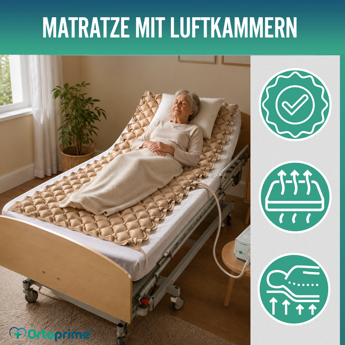 Antidekubitusmatratze mit Kompressor und Luftwechselzellen