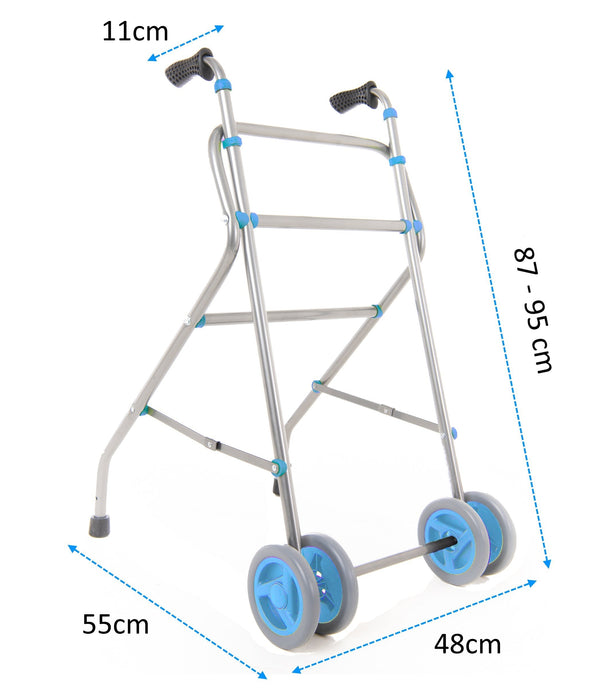 Rollator Aluminium Faltbar 4 Räder Blau