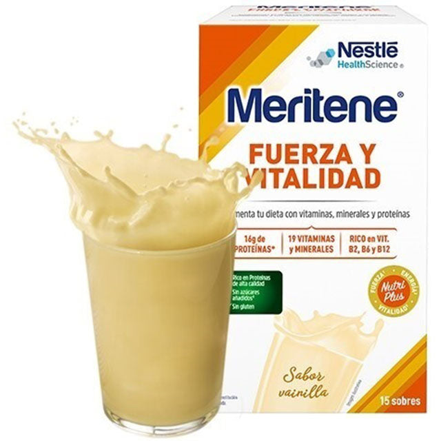 Meritene Multivitamin-Shake mit 4 Geschmacksrichtungen | 15 Beutel