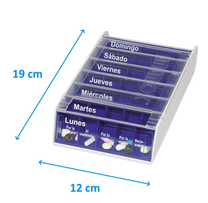 Dosificador Pastillero Semanal Azul - OrtoPrime