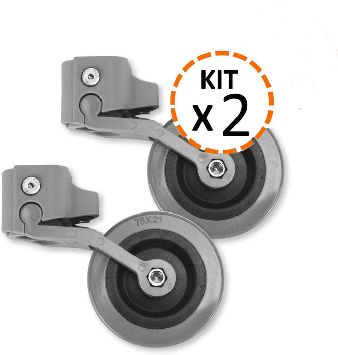 Kit x2 Räder für Gehhilfen und Gehwagen 22, 25 und 30 mm